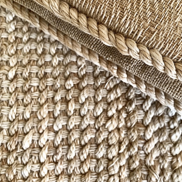 Woven Material Texture with Coarse Weave and Natural Fibers