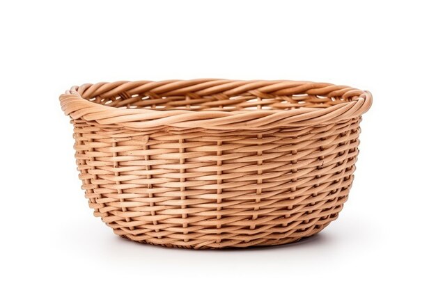 Photo woven wicker basket on white background