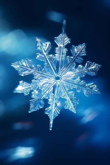 Wow Snowflake on Blue