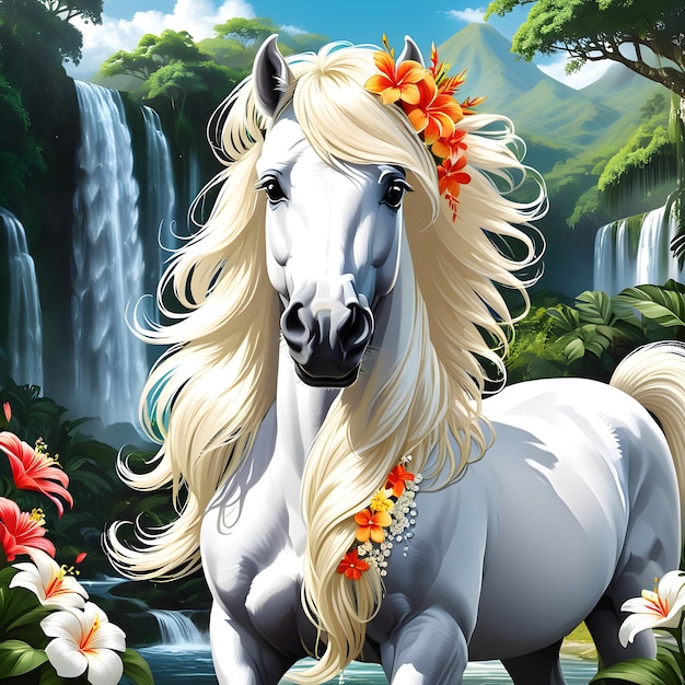 Wow there is something truly magical about this digital art piece featuring a majestic pony with a