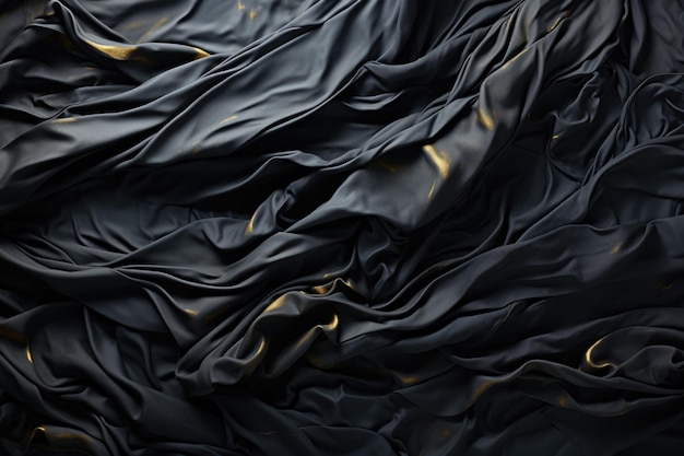 Фото Обернутая текстура обертывания с морщинами на черном фоне упаковка обоев генеративная ia