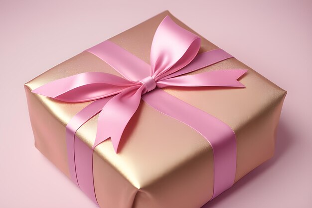 A wrapped birthday gift tied with a ribbon or bow AI generated