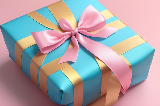 A wrapped birthday gift tied with a ribbon or bow AI generated