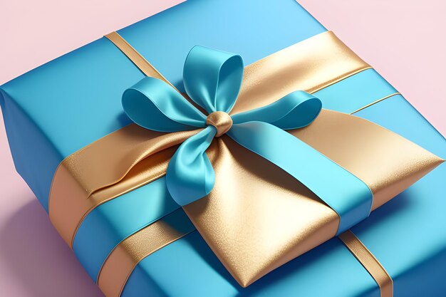 A wrapped birthday gift tied with a ribbon or bow AI generated