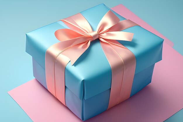 A wrapped birthday gift tied with a ribbon or bow AI generated