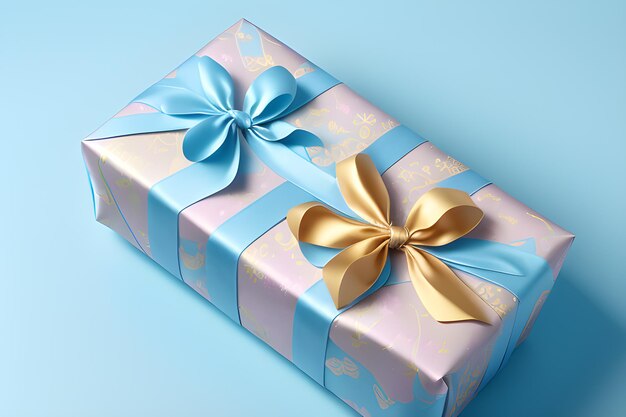 A wrapped birthday gift tied with a ribbon or bow AI generated