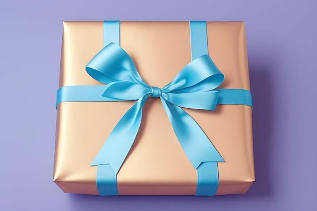 A wrapped birthday gift tied with a ribbon or bow AI generated