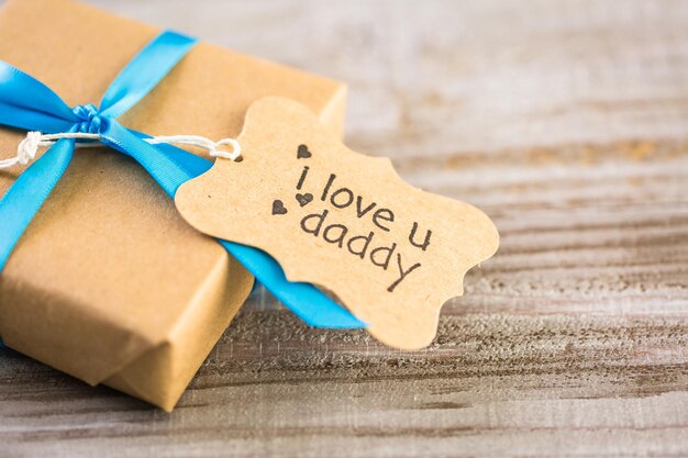 Wrapped in brown paper gift for Father's Day.