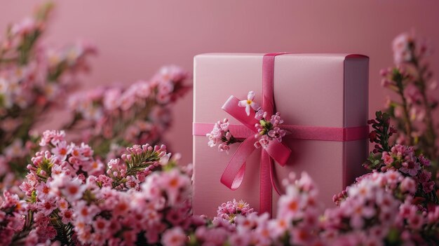 Wrapped Present on Wooden Table