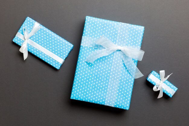 wrapped presents with ribbon