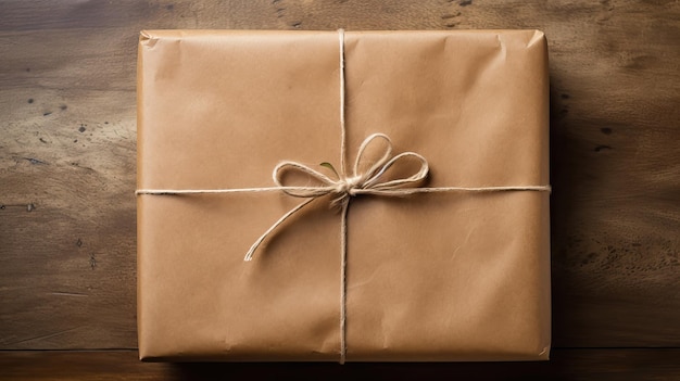 Wrapping brown paper package