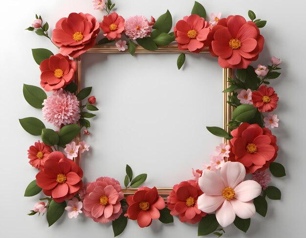 Wrath blossom floral frame AI generative