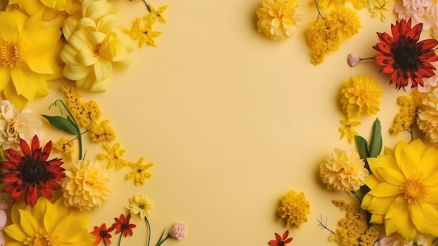 Wreath decoration on a yellow background