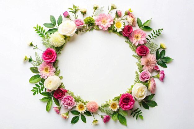 a wreath of flowers from the garden