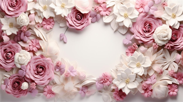 A wreath of flowers from the garden.