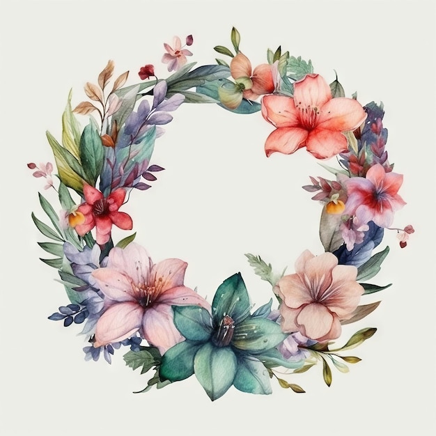 A wreath of flowers is decorated with flowers.