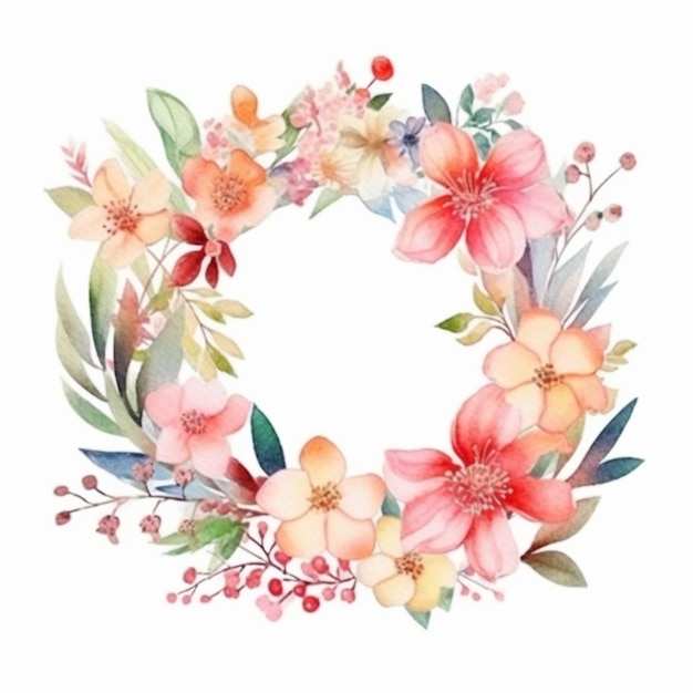 A wreath of flowers is decorated with flowers.