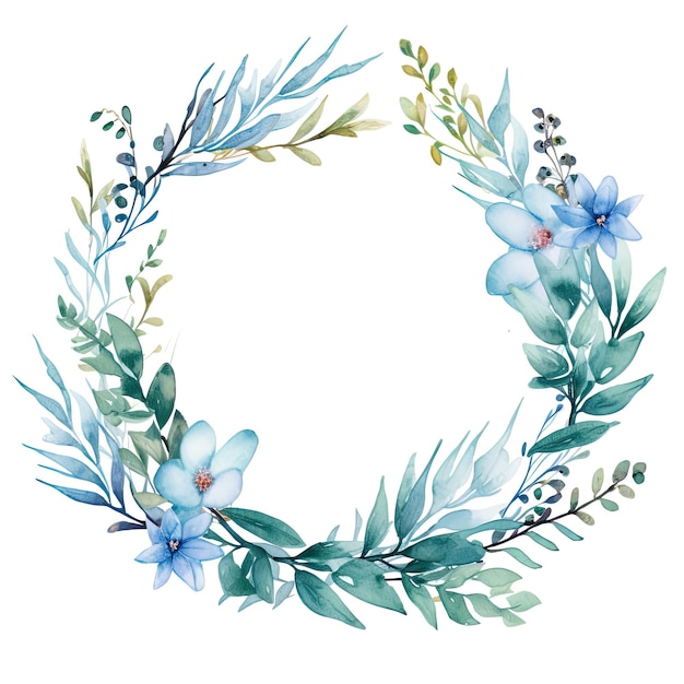 a wreath of flowers and leaves is shown in a picture