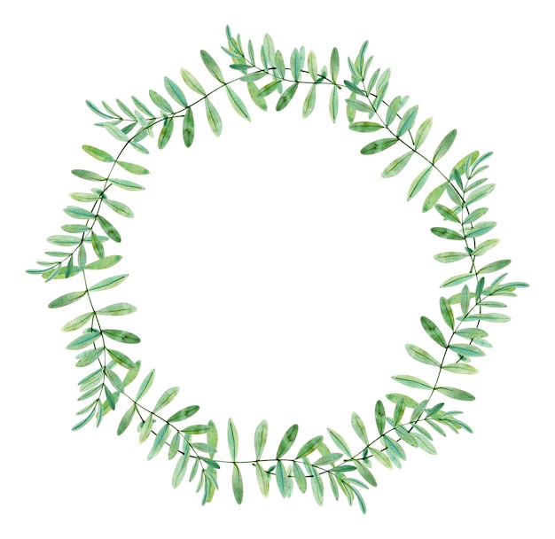 A wreath of green leaves with the word love on it.