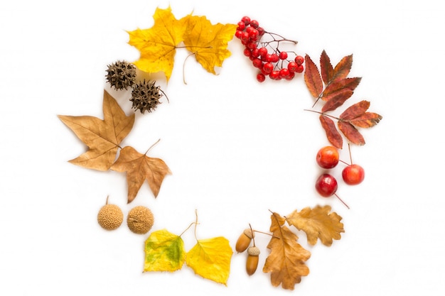 Wreath made of dried leaves