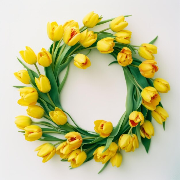 Wreath of tulips Illustration AI GenerativexA