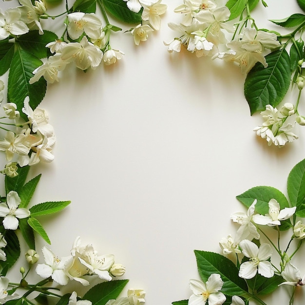Photo a wreath of white flowers with the word quot spring quot on the top