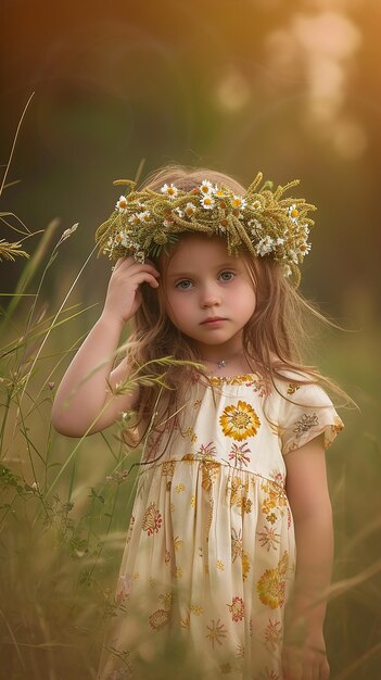 wreath of wild flowers in summer