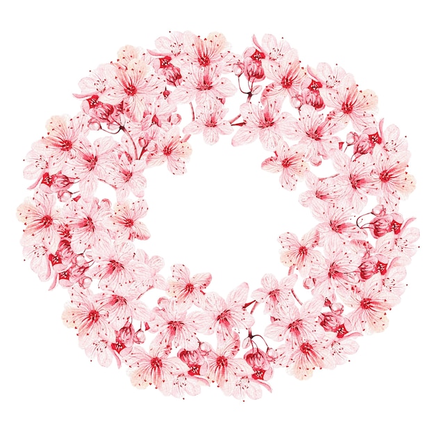 Wreath with the cherry blossoms