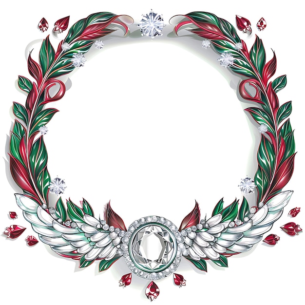 a wreath with a flower design and a ring that says quot the name of the company quot