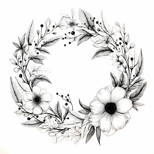 a wreath with flowers