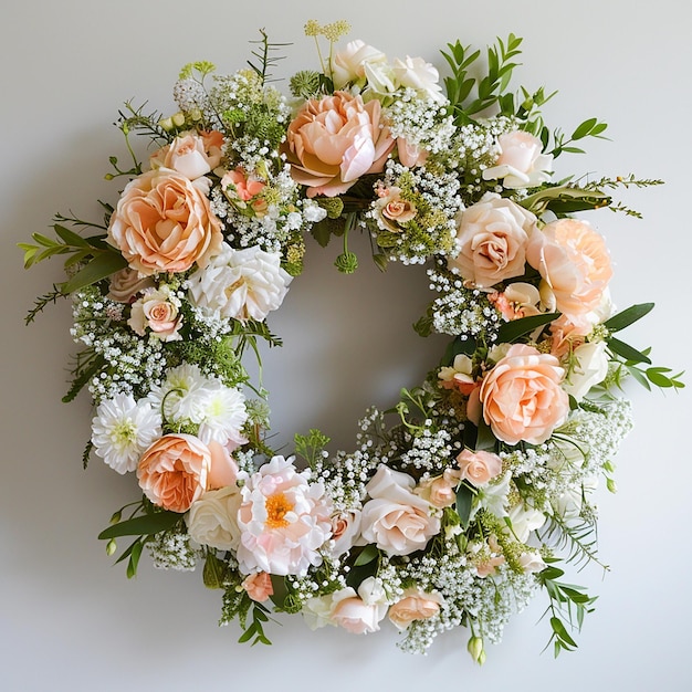 Photo a wreath with flowers