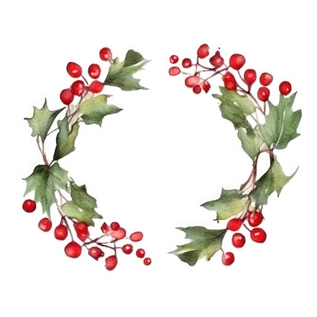 a wreath with holly and holly on it.