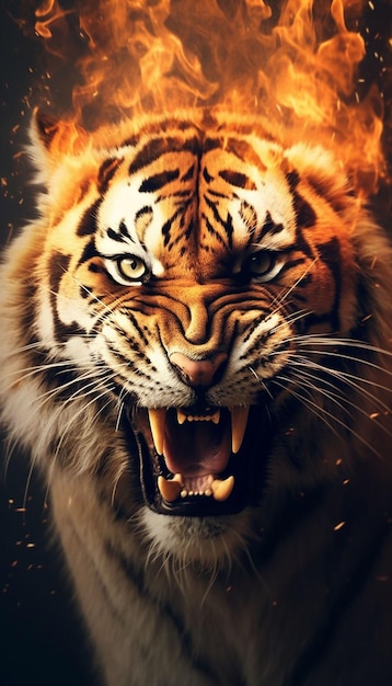 Wrede tijger in de natuur