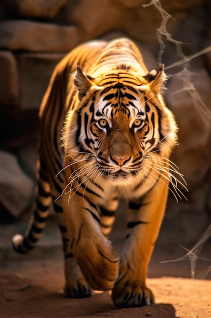 Wrede tijger in de natuur