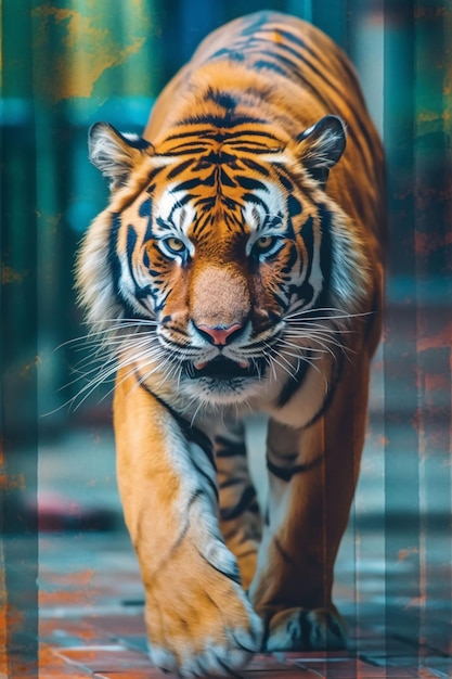 Wrede tijger in de natuur