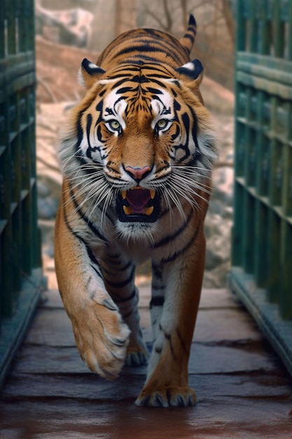 Wrede tijger in de natuur