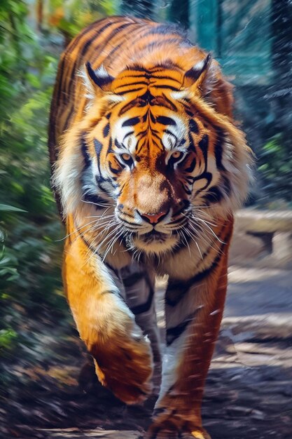 Wrede tijger in de natuur