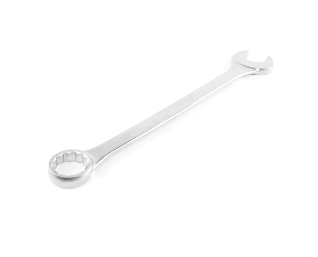 Wrench apnner metal steel chrome isolated over white background