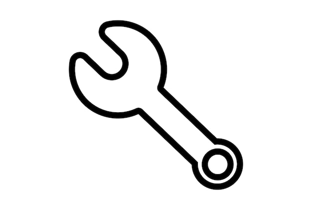 Wrench flat icon seo web symbol shape app line sign art