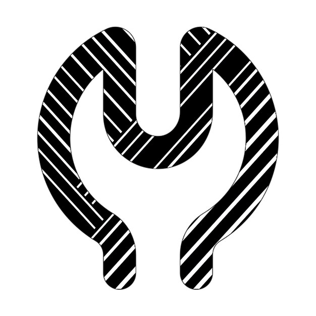 Ключ простая икона черная белая диагональная линия