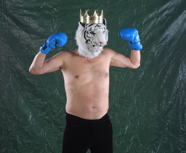 Photo wrestler in a tiger mask