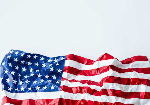 주름 미국 또는 미국 국기. 미국은 1776 년 7 월 4 일 이래 독립 기념일로 설립되었습니다.