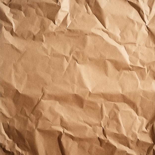 Wrinkled brown paper with a white background generative ai