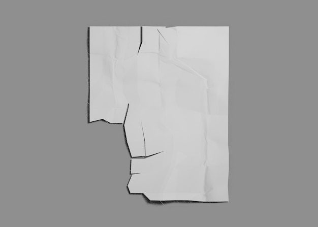 wrinkled paper on gray background