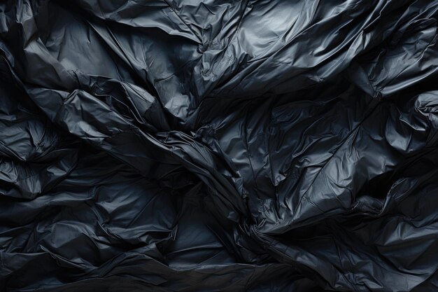 Wrinkled plastic wrap texture on a black background wallpaper generative IA