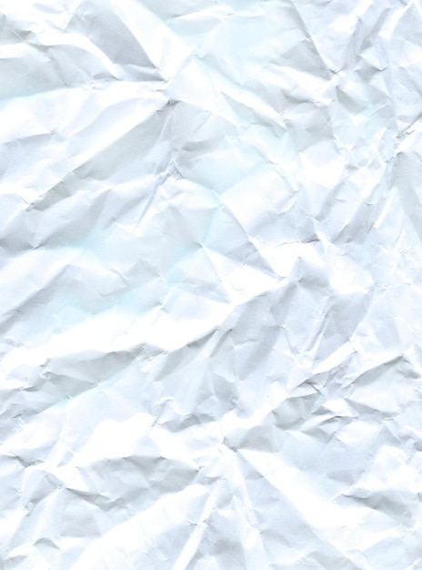 Wrinkled white empty paper Junk white paper View with copy space