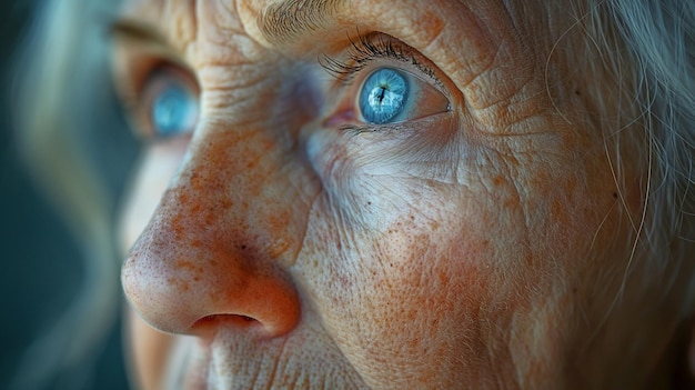 wrinkles on an elderly womans face