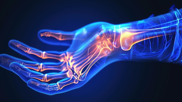 Wrist Pain Hand Xray Anatomy Highlight Bones and Potential injuries