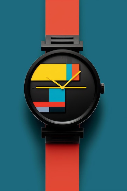 Фото Запястьевые часы в современном и ретро стиле с роскошным цветовым дизайном, созданные с помощью технологии генеративного искусственного интеллекта