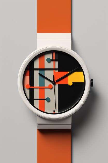 Wrist watch in modern and retro style by luxury color design Created with Generative AI technology